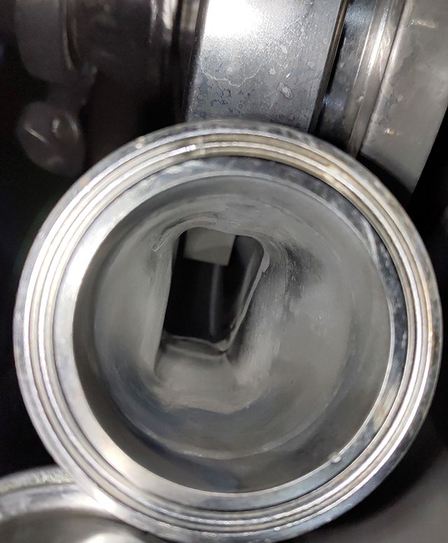 Purified-water pump outlet after cleaning